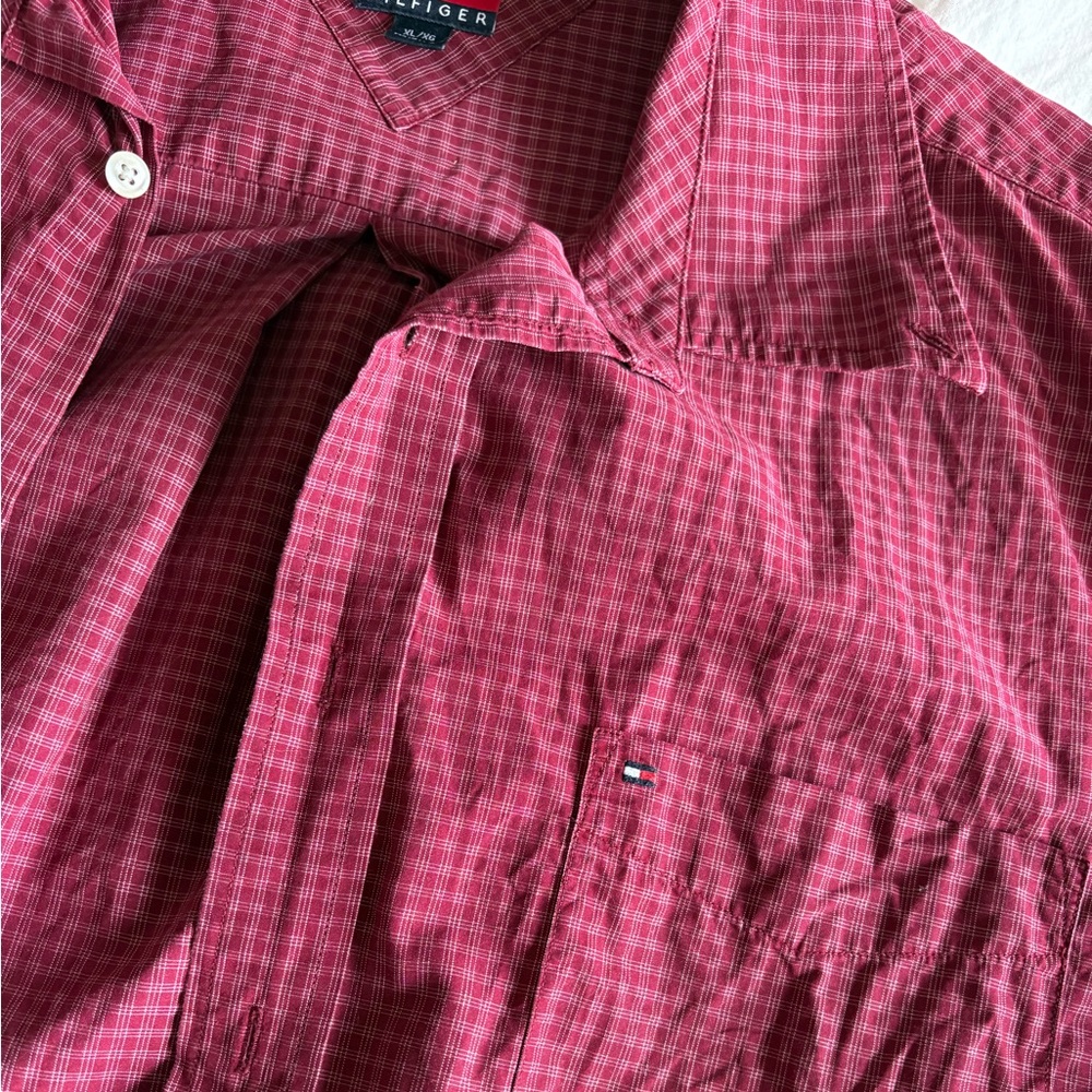 Tommy Hilfiger Red Plaid Casual Shirt